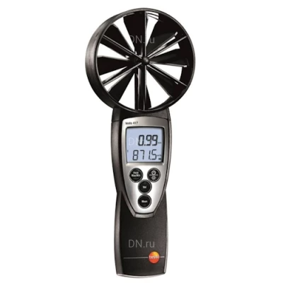Термоанемометры Testo 417 с поверкой, диапазон измерения скорости воздушного потока - 0.3-20м/с, диапазон измеряемых температур от 0 до +50°C