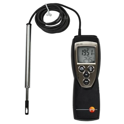 Термоанемометры Testo 425, диапазон измерения скорости воздушного потока - 0-20м/с, диапазон измеряемых температур от -20 до +70°C