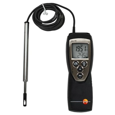 Термоанемометр Testo 425 c поверкой, диапазон измерения скорости воздушного потока - 0-20м/с, диапазон измеряемых температур от -20 до +70°C