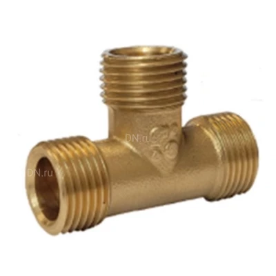 Тройник БАЗ Т 1/2″ Ду15x15x15 Ру40, корпус - латунь, наружная резьба