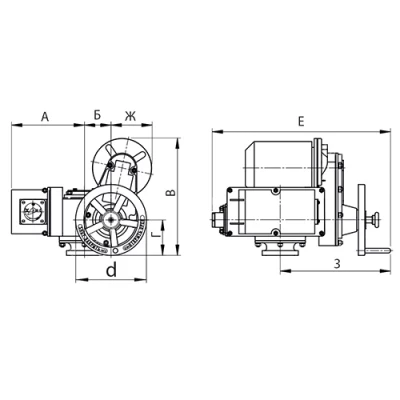 Электропривод многооборотный Тулаэлектропривод H-Б1-16, 380В, крутящий момент 300Нм, IP54