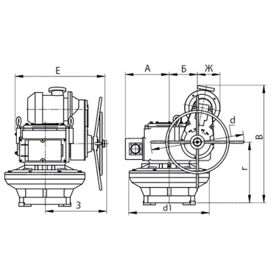 Электропривод многооборотный Тулаэлектропривод Н-Д-16, 380В, крутящий момент 5000Нм, IP54