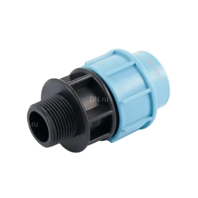 Муфта переходная Unipump Дн20х1/2″ Ру16 для труб ПНД, материал - полипропилен, присоединение - компрессионное / наружная резьба