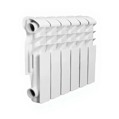 Радиатор алюминиевый секционный VALFEX OPTIMA Alu 350, межосевое расстояние - 350мм, 6 секций, теплоотдача - 702Вт, боковое подключение, универсальное, цвет – белый