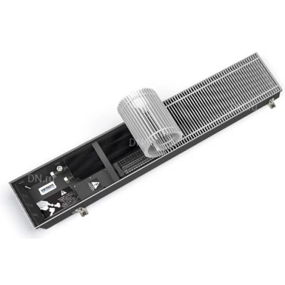 Конвекторы встраиваемые в пол Varmann Qtherm с вентилятором, теплоотдача 1060-3660 Вт, рабочее давление 16 бар, боковое правое подключение, с роликовой решеткой