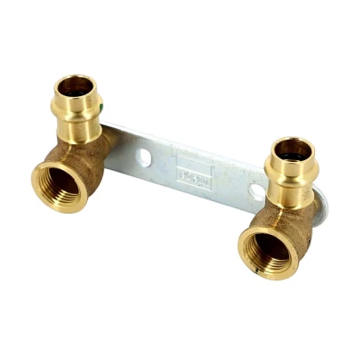 Водорозетка Viega 2222.2 Дн15х1/2″ Ру16 двойная, присоединение - внутренняя резьба/пресс, длина - 100 мм, корпус - бронза