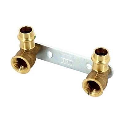 Водорозетки Viega 2222.2 Дн15х1/2″ Ру16 двойные, присоединение - внутренняя резьба/пресс, длина - 100 мм, корпус - бронза