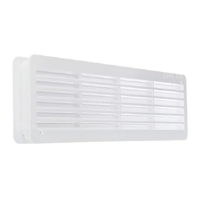 Решетка вентиляционная VIENTO  РД 450х130мм переточная прямоугольная, с рамкой, материал - полистирол цвет - белый