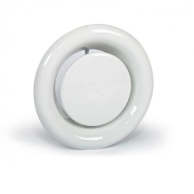 Анемостат VIENTO АПВМ диаметр - 100мм, приточно-вытяжной, материал - металл, с фланцем, цвет - белый