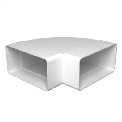 Отвод VIENTO прямоугольный горизонтальный, размер - 60х120мм, угол - 90°, цвет - белый