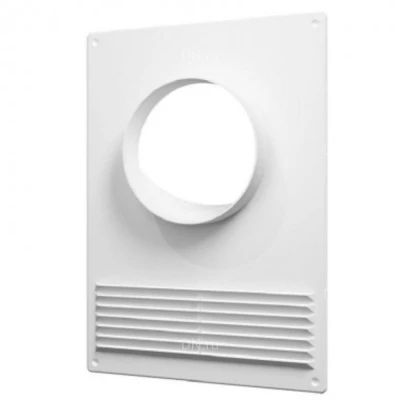 Площадка торцевая VIENTO с решеткой, размер - 205х240мм, фланец D100мм, материал - пластик, цвет - белый