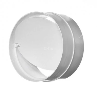 Соединитель VIENTO круглый с обратным клапаном, диаметр - 100мм, цвет - белый