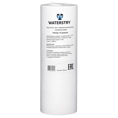Картридж WATERSTRY BB PP-10L высота - 10″, степень фильтрации - 10мкм, диаметр - 110мм, корпус Big Blue, расход - 2.4м3/ч, наполнитель - вспененный полипропилен