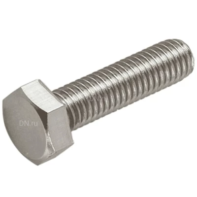 Болты шестигранные ZITAR М5х10-М20х100 с полной резьбой, корпус - нержавеющая сталь AISI/SS 304/08Х18Н10, без покрытия, класс прочности 4.8, DIN 933