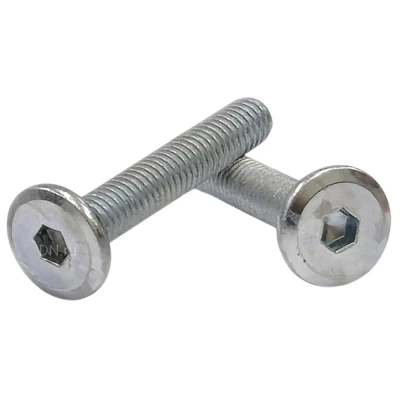 Винт мебельный ZITAR 8х25мм с плоской головкой и внутренним шестигранником, неполная резьба, материал - оцинкованная сталь, DIN7420, упаковка - 250шт