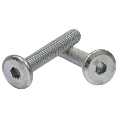 Винты мебельные ZITAR с плоской головкой и внутренним шестигранником, материал - оцинкованная сталь, DIN7420