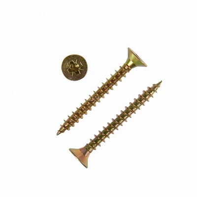 Шуруп для дерева ZITAR 6х50мм 2000шт, головка - потайная, диаметр - 6мм, длина - 50мм, материал - углеродистая сталь, покрытие - желтый цинк, упаковка - 2000шт