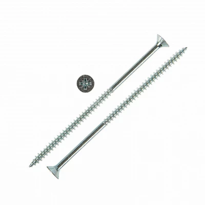 Шуруп для дерева ZITAR 6х160мм 600шт, головка - потайная, диаметр - 6мм, длина - 160мм, материал - углеродистая сталь, покрытие - белый цинк, упаковка - 600шт