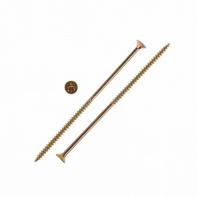 Шуруп для дерева ZITAR 6х180мм 600шт, головка - потайная, диаметр - 6мм, длина - 180мм, материал - углеродистая сталь, покрытие - желтый цинк, упаковка - 600шт