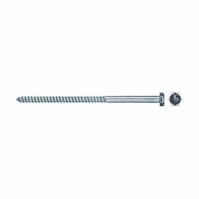 Шуруп-болт (глухарь) ZITAR 6х140мм 1000шт, головка - шестигранная, диаметр - 6мм, длина - 140мм, материал - углеродистая сталь, покрытие - цинк, упаковка - 1000шт, DIN571