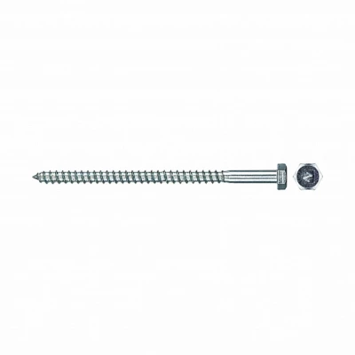 Шуруп-болт (глухарь) ZITAR 8х150мм 500шт, головка - шестигранная, диаметр - 8мм, длина - 150мм, материал - углеродистая сталь, покрытие - цинк, упаковка - 500шт, DIN571