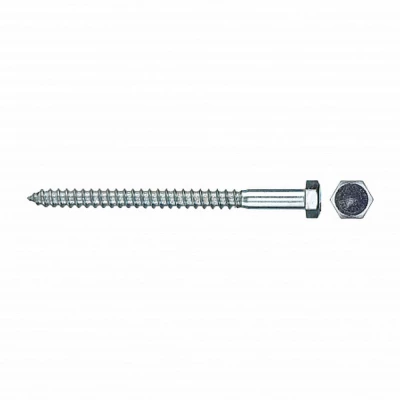 Шуруп-болт (глухарь) ZITAR 12х200мм 150шт, головка - шестигранная, диаметр - 12мм, длина - 200мм, материал - углеродистая сталь, покрытие - цинк, упаковка - 150шт, DIN571