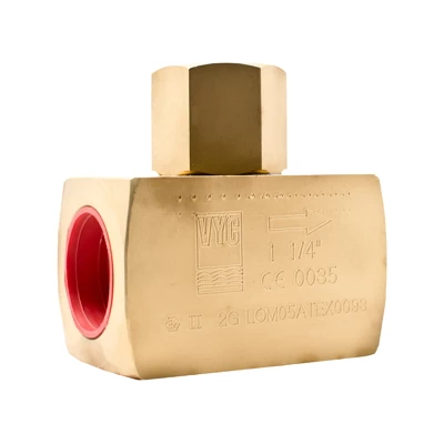 Клапан обратный VYC 179-01 1/4″ Ду8 Ру200 муфтовый, пружинный, корпус - латунь, диск - нержавеющая сталь