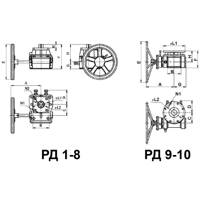 Ручные дублеры ПГС РД червячного типа ISO 5211