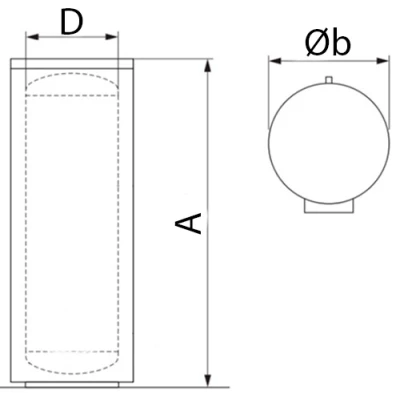 Бойлер косвенного нагрева ARDERIA BF напольный, объем - 300л, мощность - 53.2кВт, корпус - эмалированная сталь, Tmax 85°C, подключение - боковое