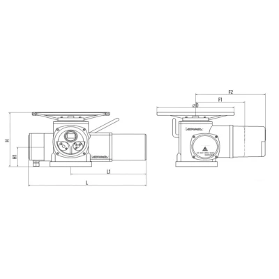 Электропривод многооборотный Архимед AR19E120.18.380/50 380В, квадрат 60х60, F25, мощность - 4000Вт