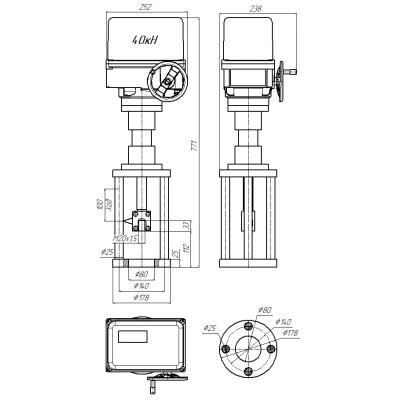 Привод Авангард ПЭП-САЗ-2-40000-100/60-У2-230AC-IP67-0/16