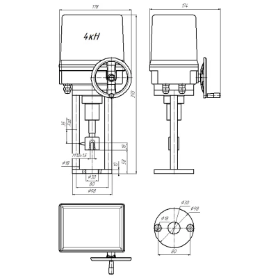 Привод Авангард ПЭП-САЗ-2-4000-35/35-У2-230AC-IP67-0/13