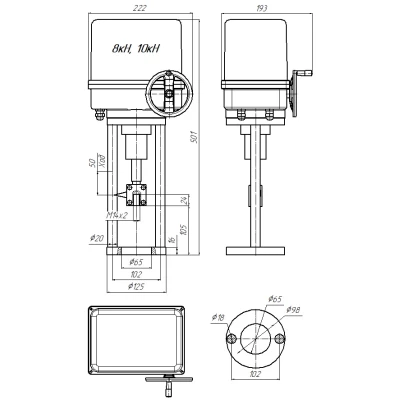 Привод Авангард ПЭП-САЗ-2-8000-50/40-У2-230AC-IP67-0/14