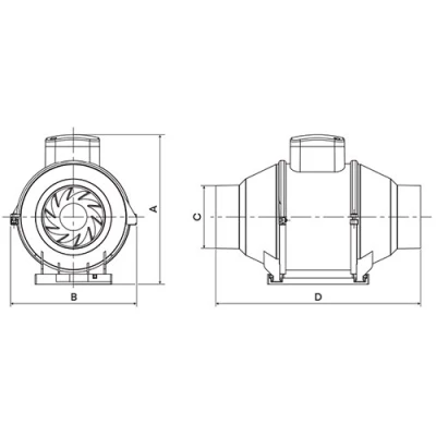 Вентилятор бытовой канальный Ballu BIMF-CO 120 смешанного типа, мощность - 40Вт, производительность - 300м3/ч, корпус - АБС-пластик, IPX4