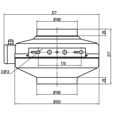 Вентилятор канальный BM VIKING 160 круглый, электропотребление - 114Вт, производительность - 450м3/ч, корпус - сталь, IPX4