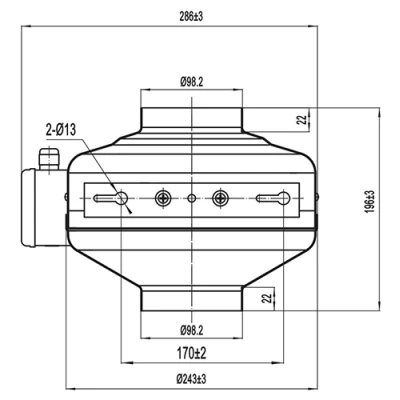 Вентилятор канальный BM VIKING 100 круглый, электропотребление - 56Вт, производительность - 230м3/ч, корпус - сталь, IPX4