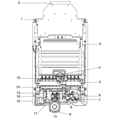 Водонагреватель газовый проточный Baxi SIG-2 14I настенный, мощность - 27.2кВт, корпус - нержавеющая сталь, Tmax 180°C