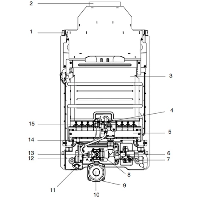 Водонагреватель газовый проточный Baxi SIG-2 11P настенный, мощность - 21.8кВт, корпус - нержавеющая сталь, Tmax 185°C