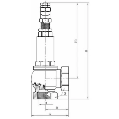 Клапан предохранительный Benarmo 3411 3/4″ Ду20 Ру16 резьбовой, корпус - латунь HPb59-1