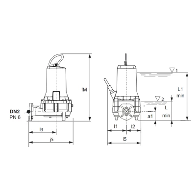 Насос дренажный Calpeda GKG2 40-4G-0038H погружной, корпус - чугун, мощность - 3.8кВт, напор - 36.6м, производительность - 300л/мин, 380В