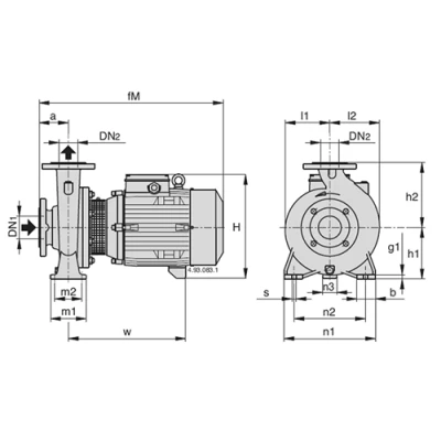 Насос центробежный, моноблочный Calpeda BNM4 40/16C/A поверхностный, корпус - бронза, мощность - 370Вт, напор - 6.1м, производительность - 350л/мин, 380В