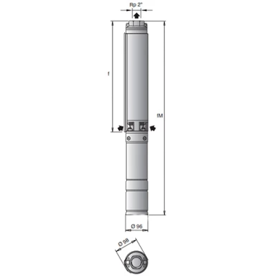 Насосы скважинные Calpeda 4SDP 16 погружные, корпус - сталь, мощность - 2.2-5.5кВт, напор - 39-99м, производительность - 400л/мин, 380В