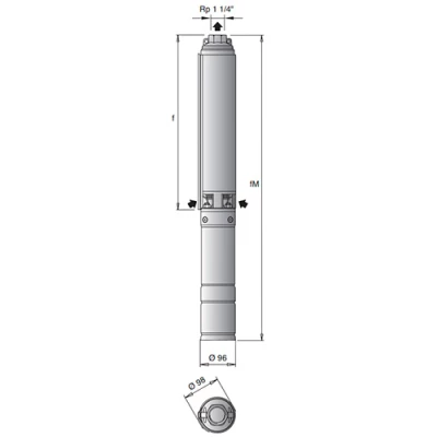 Насосы скважинные Calpeda 4SDP 3 погружные, корпус - сталь, мощность - 0.37-2.2кВт, напор - 32-208м, производительность - 70л/мин, 380В