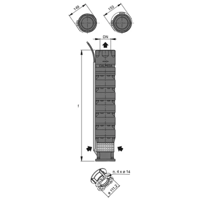 Насосы скважинные Calpeda B-6SDS 32 погружные, корпус - бронза, мощность - 4-30кВт, напор - 39-301м, производительность - 700л/мин, 380В