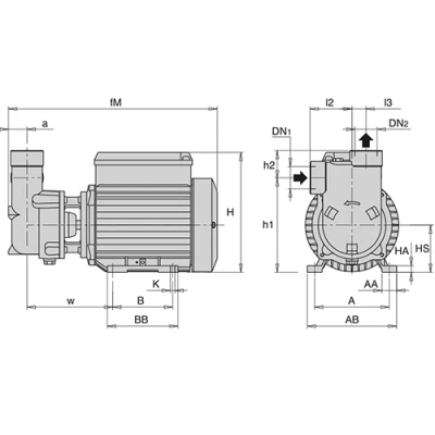 Насос моноблочный, самовсасывающий Calpeda B-CA 80/A поверхностный, корпус - бронза, мощность - 0.45кВт, напор - 36м, производительность - 32л/мин, 380В
