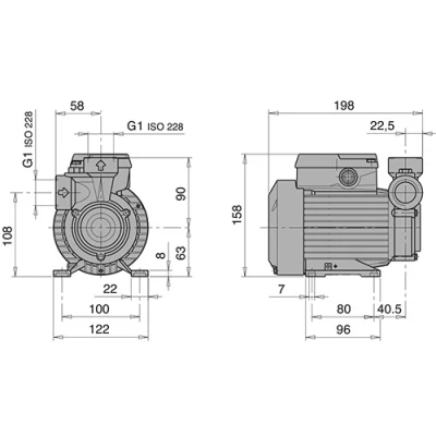 Насосы моноблочные Calpeda B-CT поверхностные, корпус - бронза, мощность - 0.33кВт, напор - 41м, производительность - 38л/мин, 380В