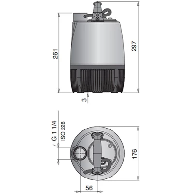 Насосы дренажные Calpeda GXM погружные, корпус - нержавеющая сталь, мощность - 0.25кВт, напор - 9м, производительность - 100л/мин, 220В