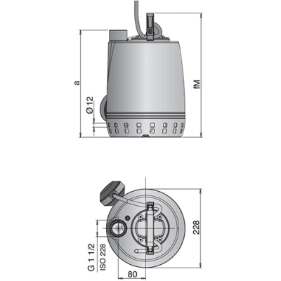 Насос дренажный Calpeda GXRM 12-18 погружной, корпус - нержавеющая сталь, мощность - 1.1кВт, напор - 16.3м, производительность - 500л/мин, 220В