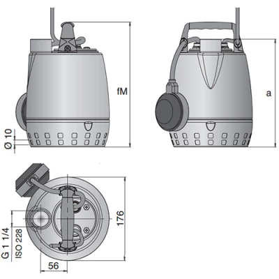 Насос дренажный Calpeda GXRM 13 SG погружной, корпус - нержавеющая сталь, мощность - 0.45кВт, напор - 11.7м, производительность - 220л/мин, 220В