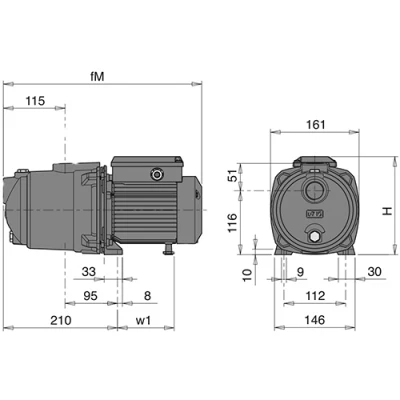 Насосы многоступенчатые Calpeda MGPM поверхностные, корпус - чугун, мощность - 0.25-0.45кВт, напор - 19-38м, производительность - 75-120л/мин, 220В